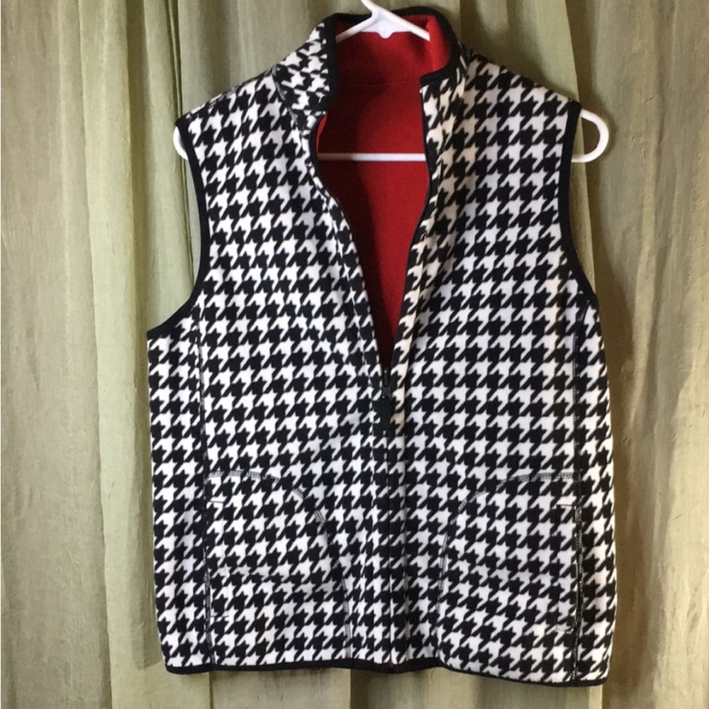 Kim Rogers Black and White Houndstooth Vest